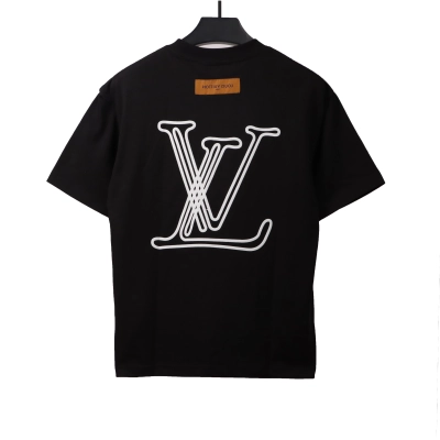 Louis Vuitton sketch painting logo T-Shirts black 02