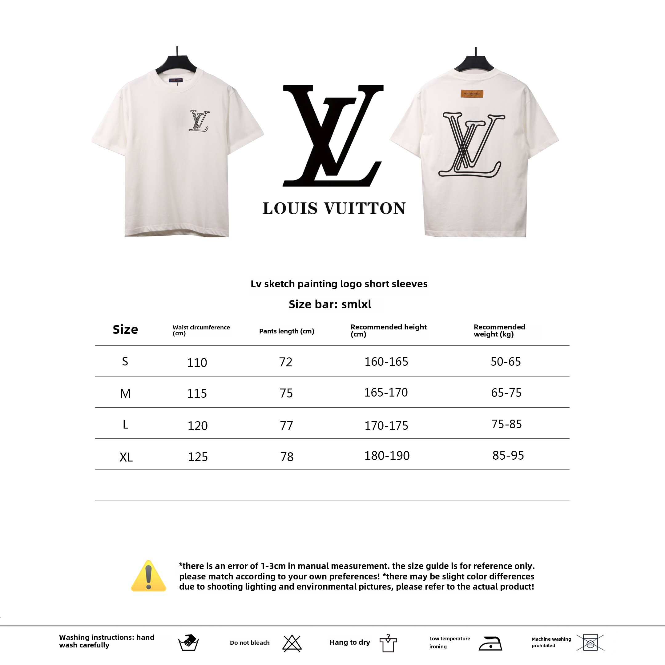 Louis Vuitton sketch painting logo T-Shirts white