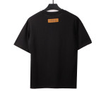  Louis Vuitton square letter overlapping T-Shirts black