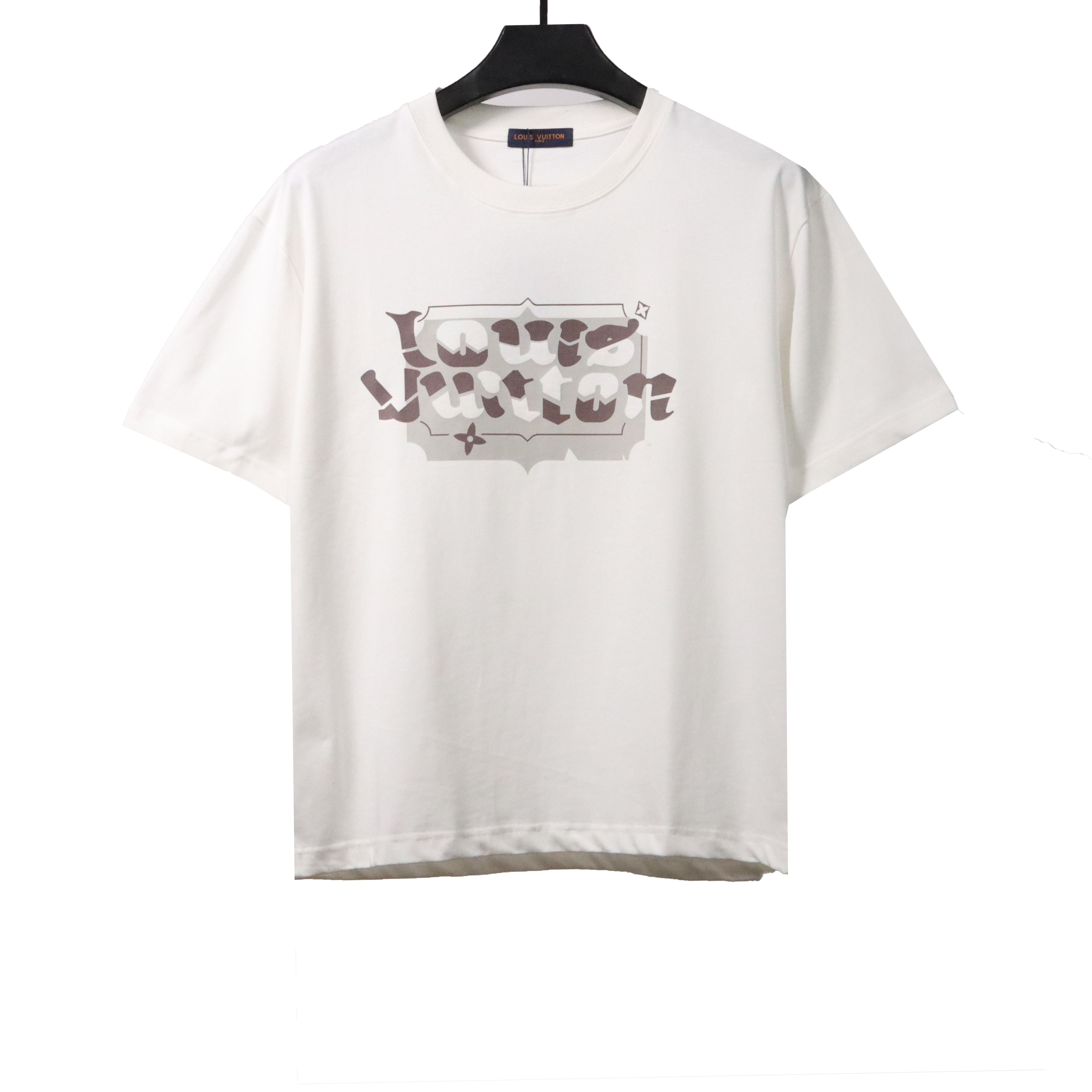 Louis Vuitton square letter overlapping T-Shirts white