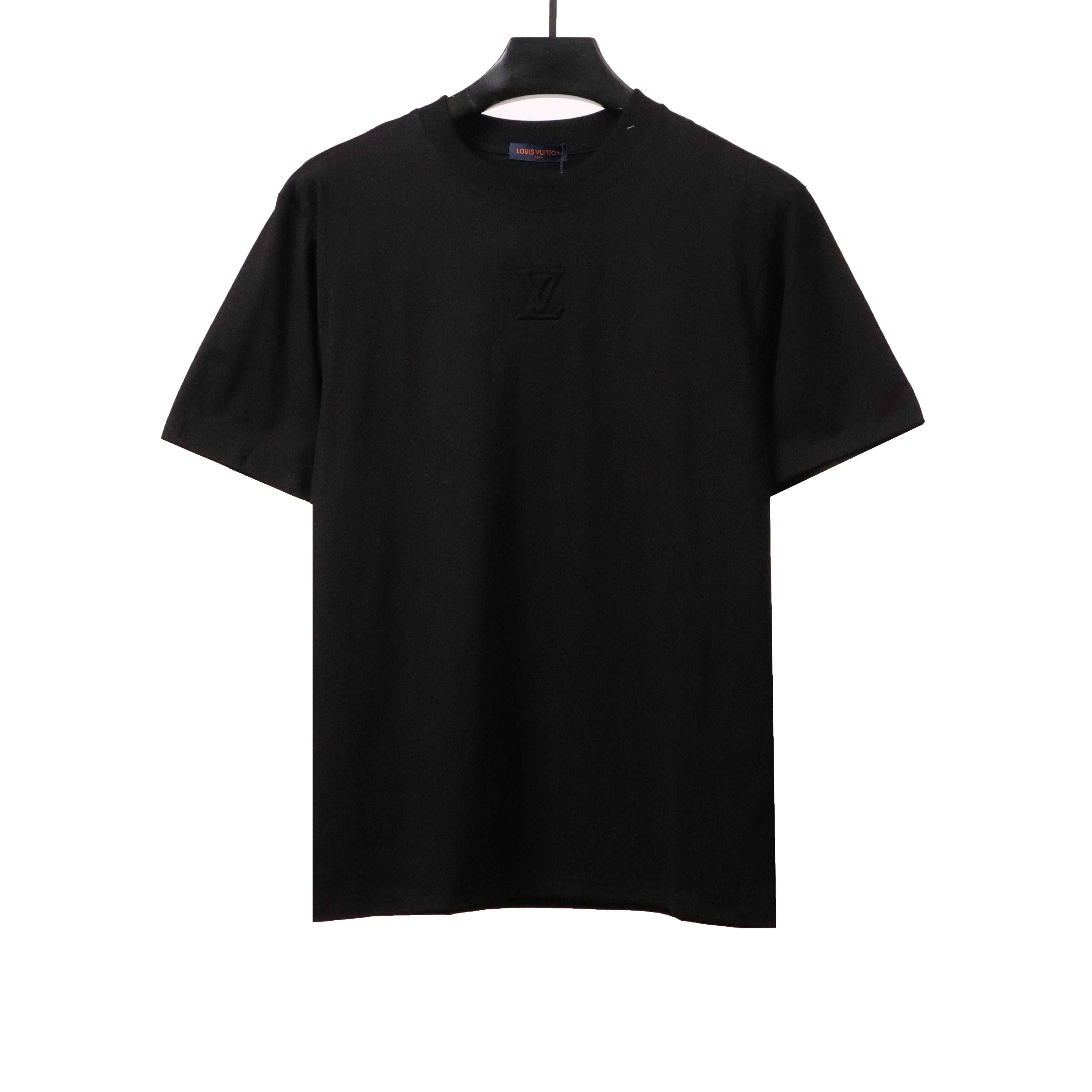 Louis Vuitton steel stamp embossed LOGO T-Shirts black