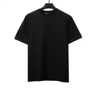 Louis Vuitton steel stamp embossed LOGO T-Shirts black 01