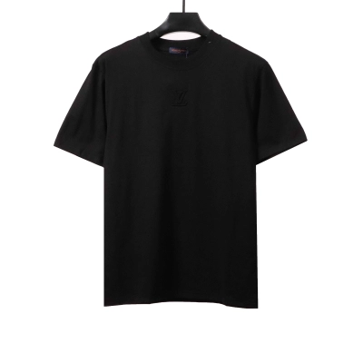 Louis Vuitton steel stamp embossed LOGO T-Shirts black 01