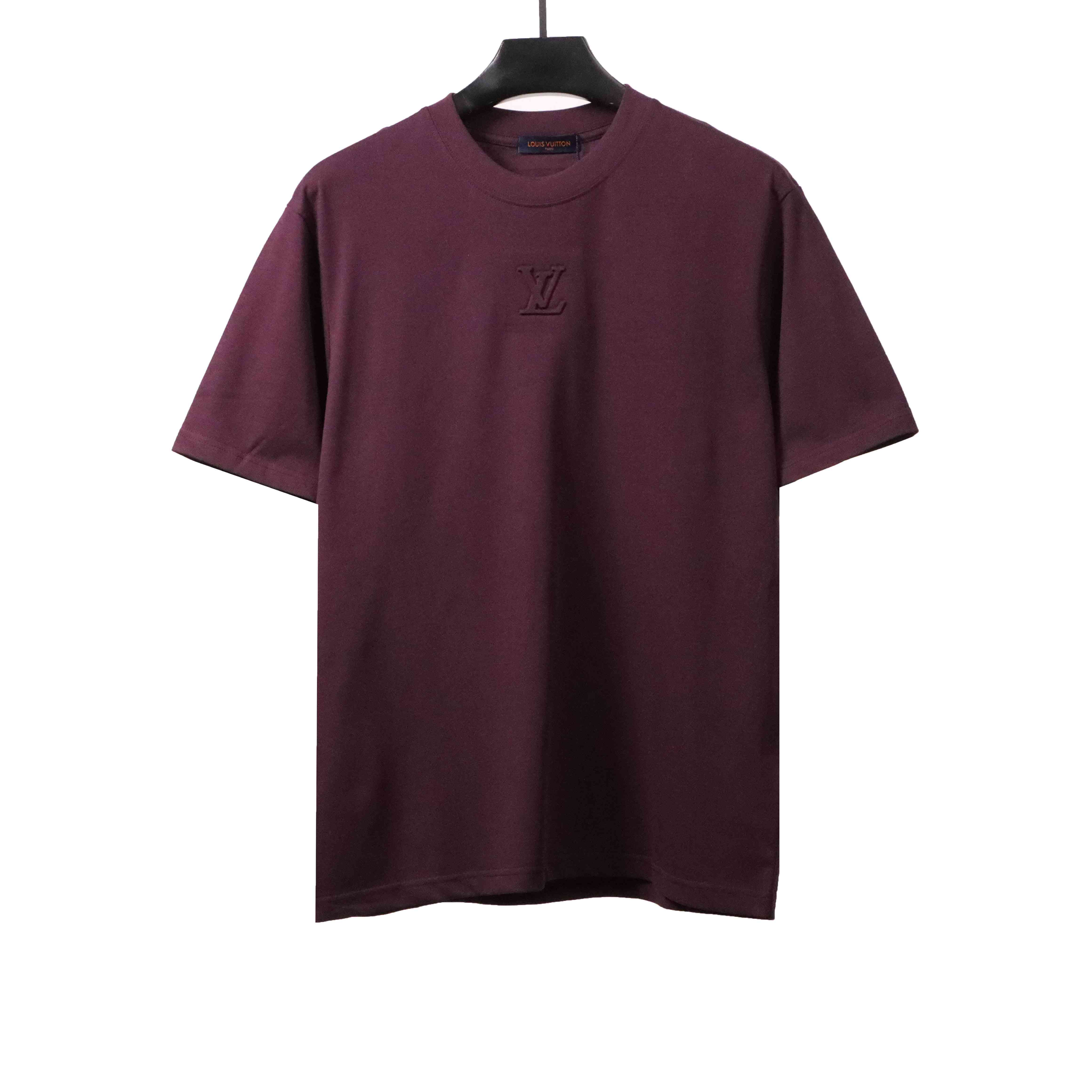 Louis Vuitton steel stamp embossed LOGO T-Shirts purple