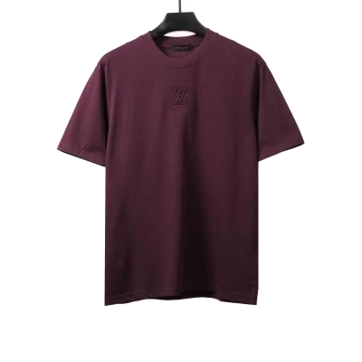 Louis Vuitton steel stamp embossed LOGO T-Shirts purple 01