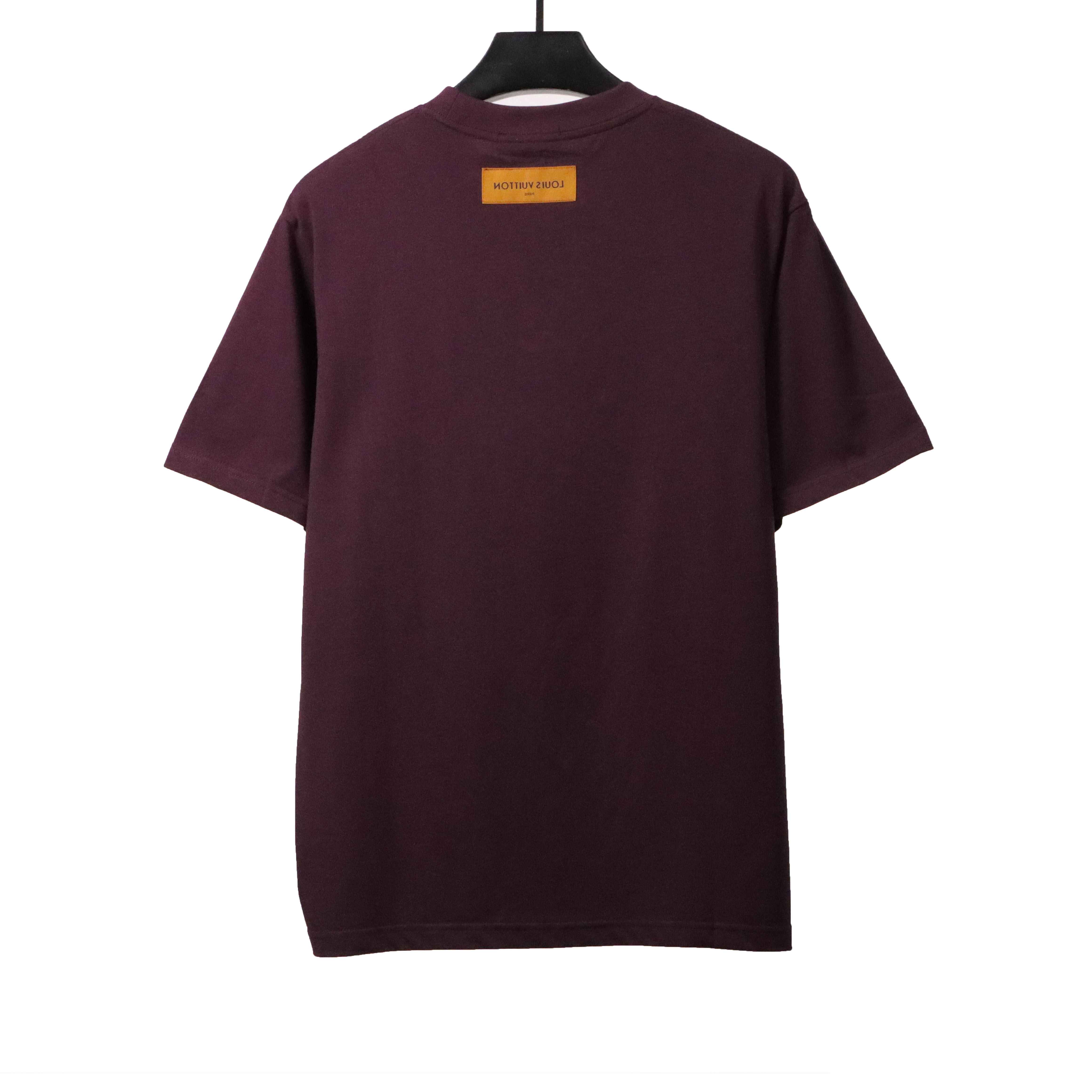 Louis Vuitton steel stamp embossed LOGO T-Shirts purple