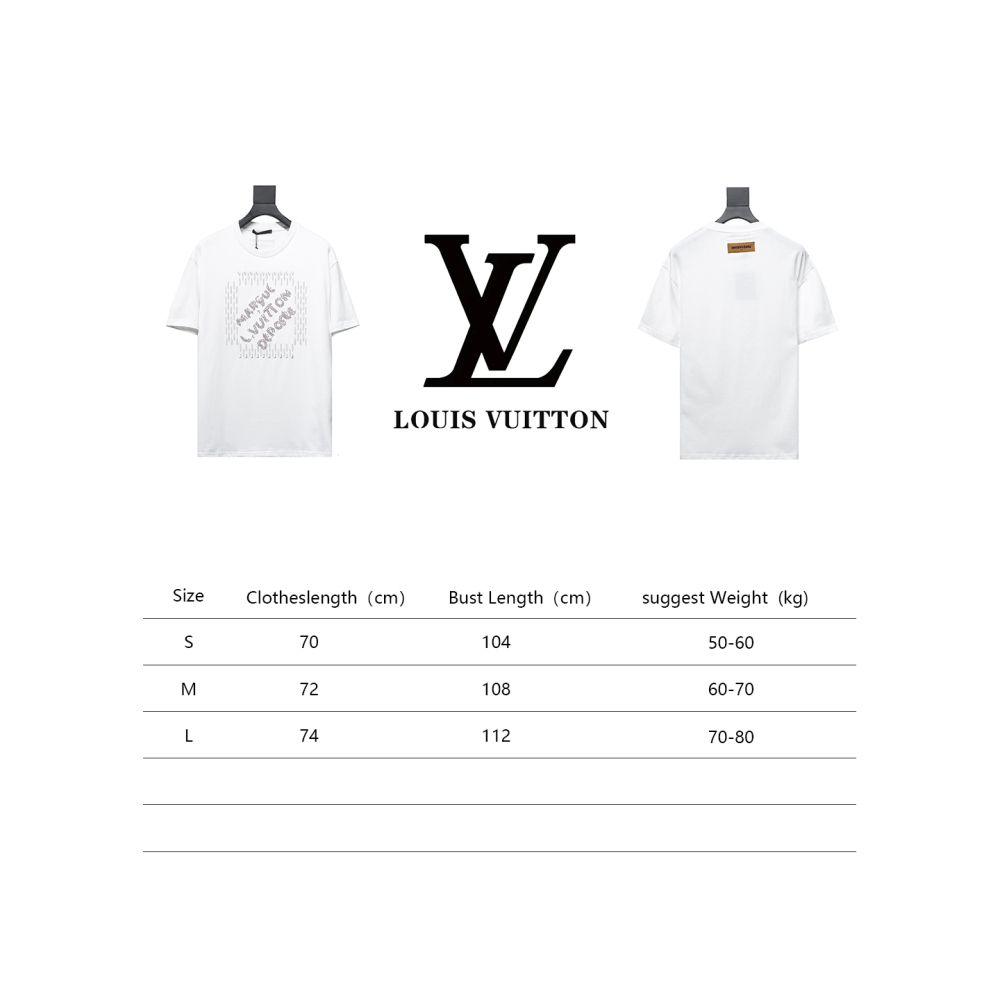  Louis Vuitton three-dimensional embossed embossed logo T-Shirts 1