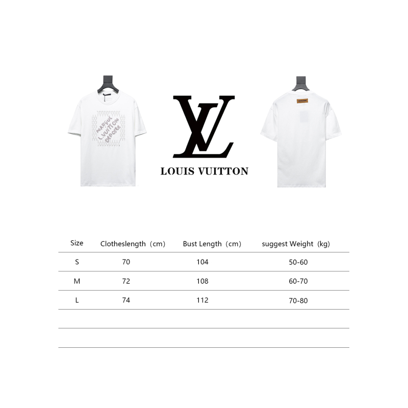  Louis Vuitton three-dimensional embossed embossed logo T-Shirts 1
