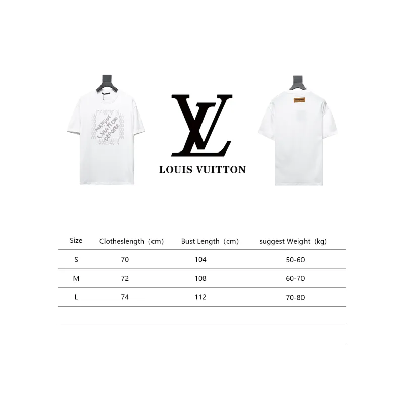  Louis Vuitton three-dimensional embossed embossed logo T-Shirts 1