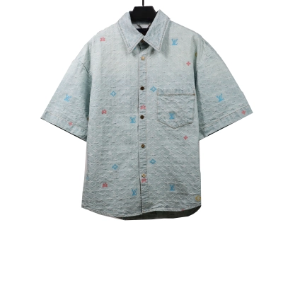Louis Vuitton washed full print denim T-Shirts 01