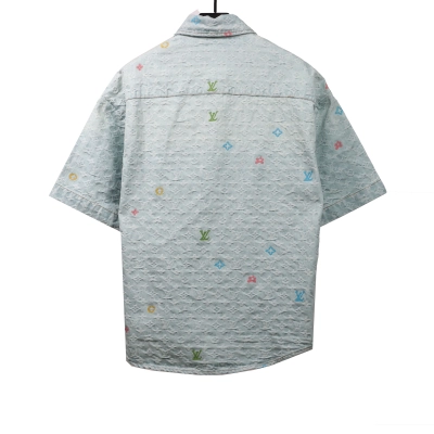 Louis Vuitton washed full print denim T-Shirts 02