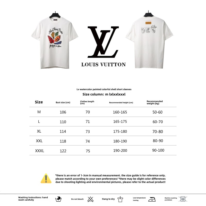 Louis Vuitton watercolor depiction of colorful shell T-Shirts