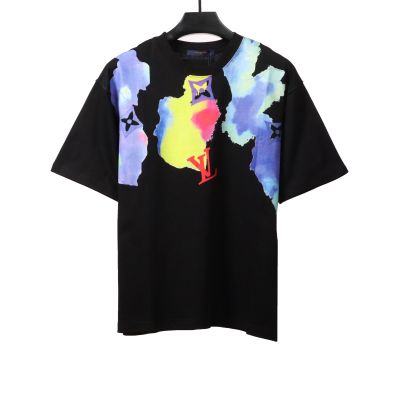 Louis Vuitton watercolor ink print T-Shirts black 01