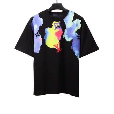 Louis Vuitton watercolor ink print T-Shirts black 01