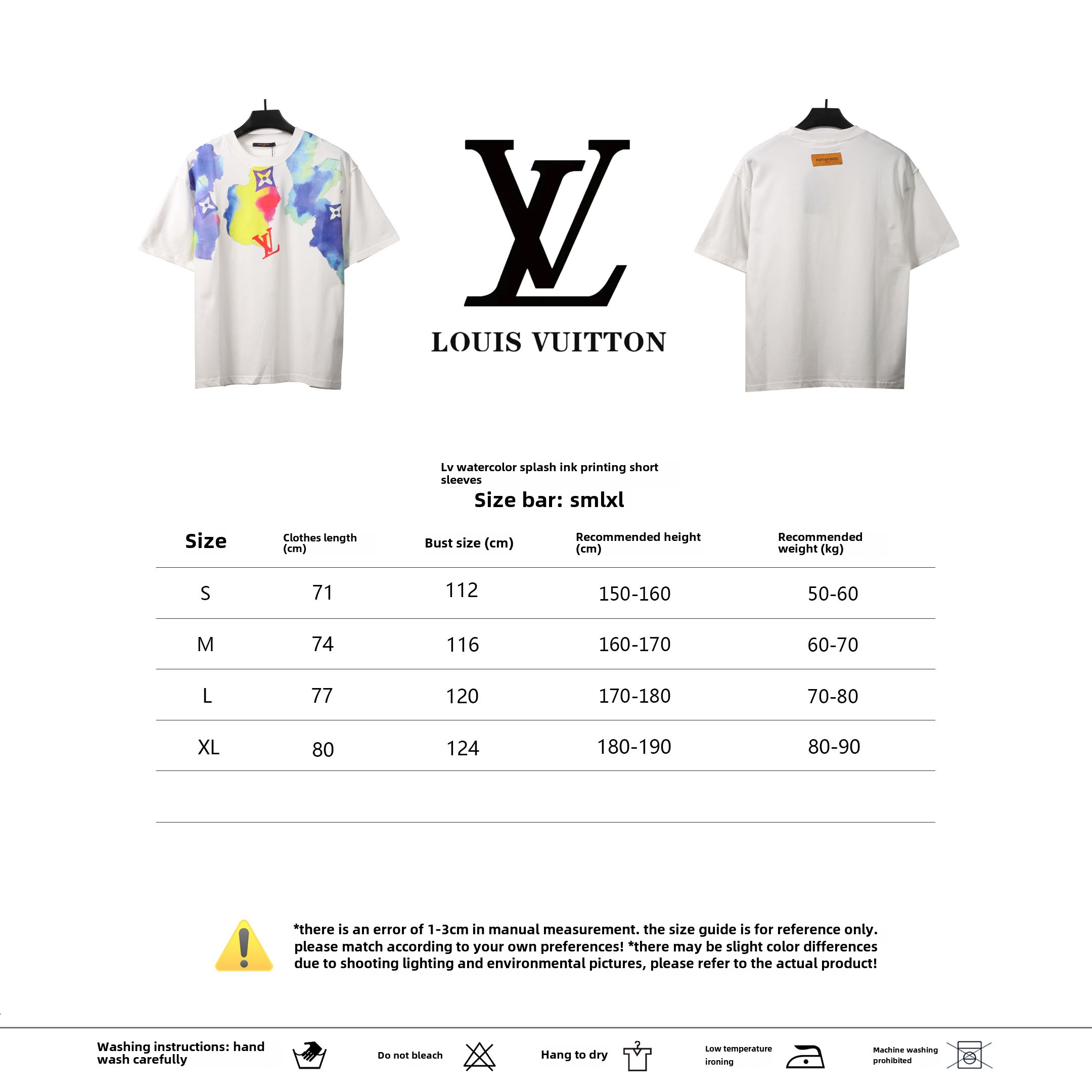 Louis Vuitton watercolor ink print T-Shirts white