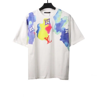 Louis Vuitton watercolor ink print T-Shirts white 01