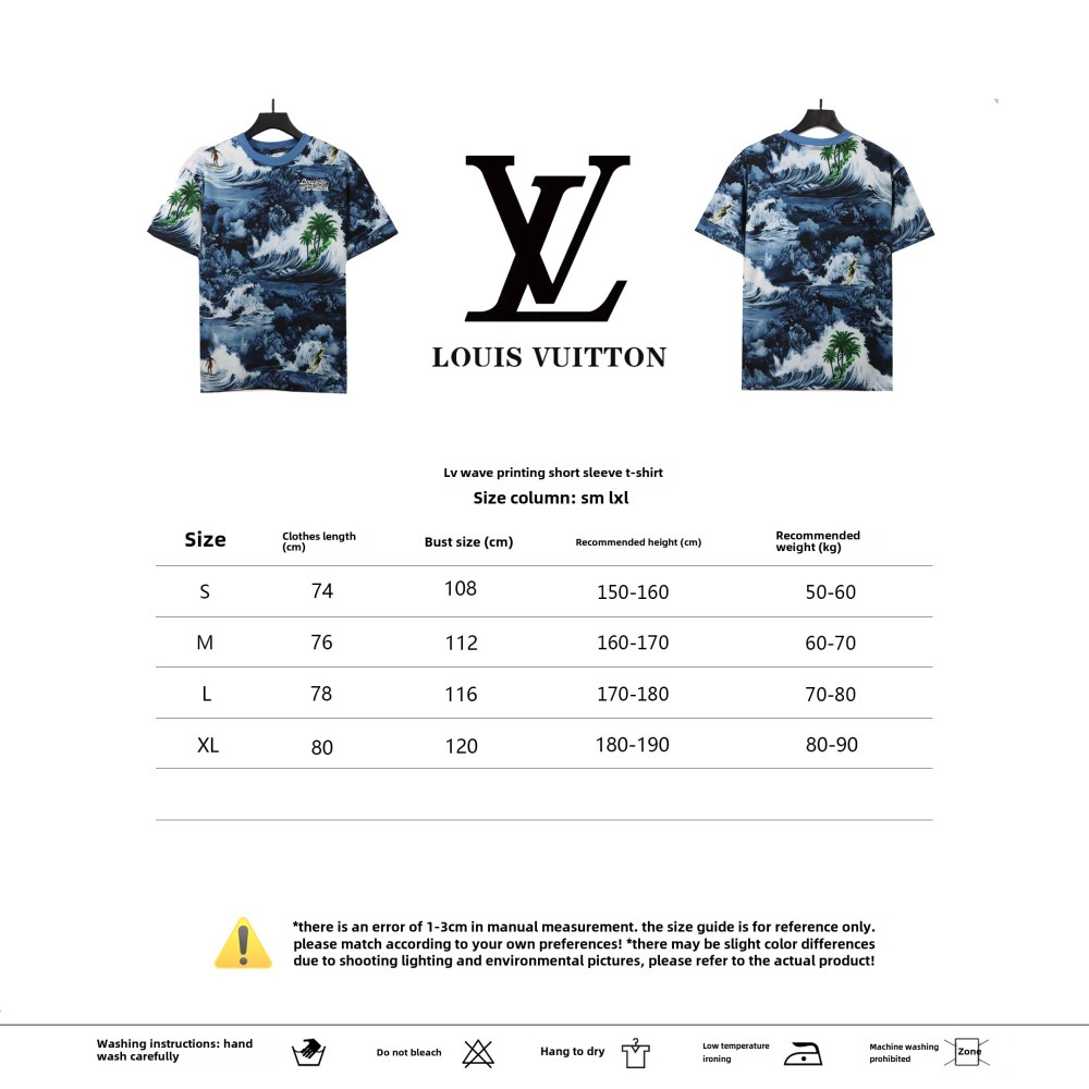  Louis Vuitton wave print T-Shirts