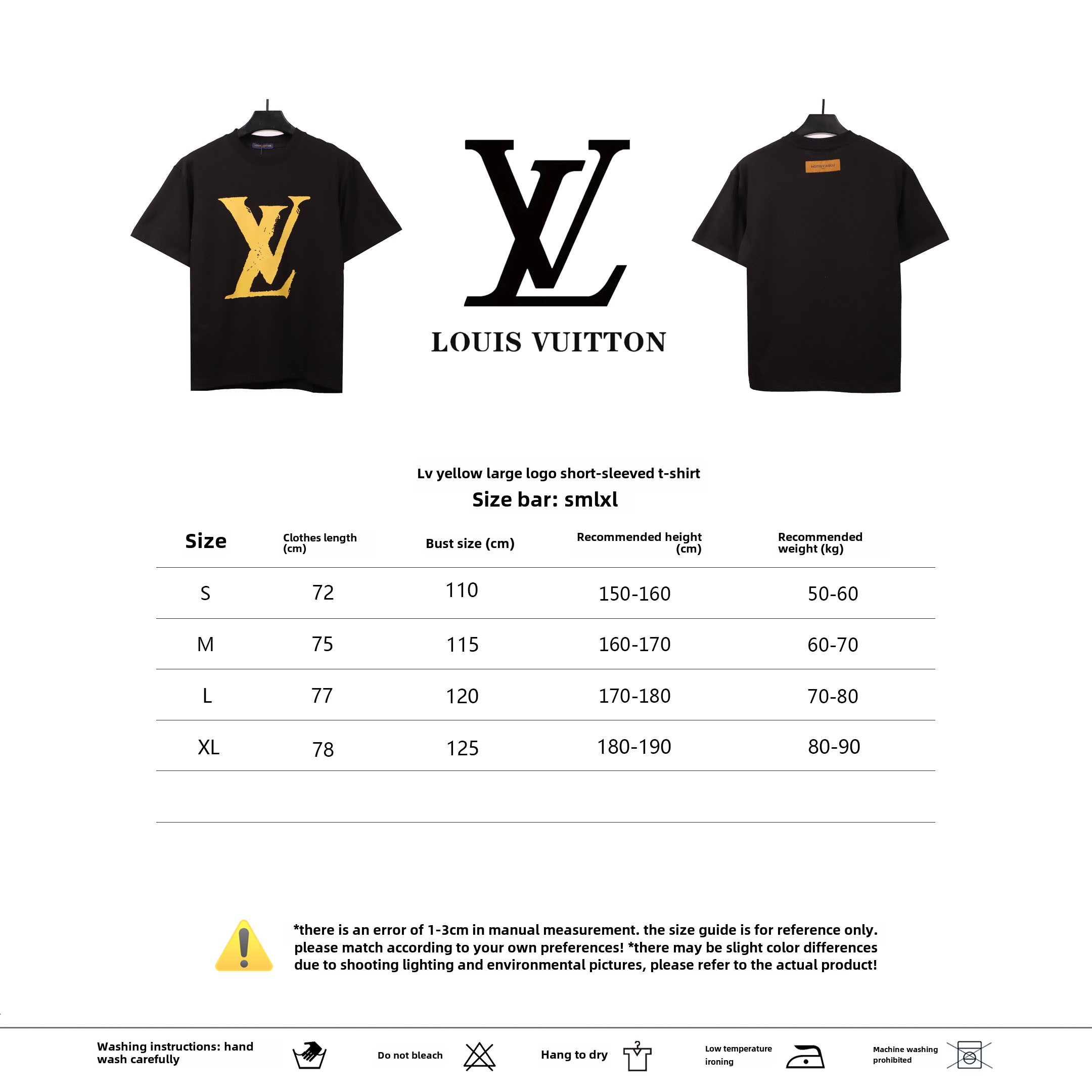 Louis Vuitton Yellow big logo T-Shirts 1