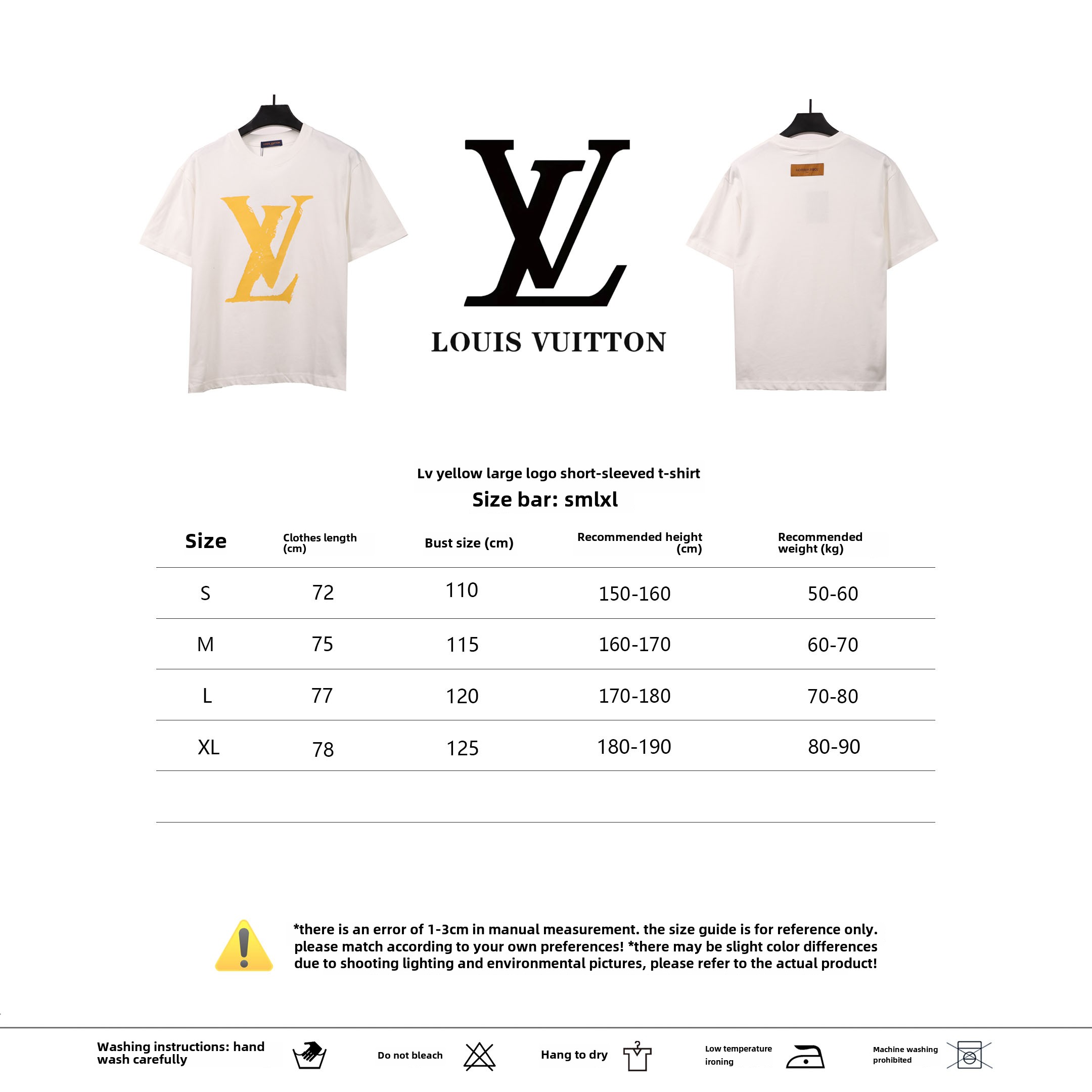 Louis Vuitton Yellow big logo T-Shirts 2