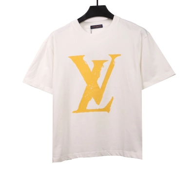 Louis Vuitton Yellow big logo T-Shirts 2 01