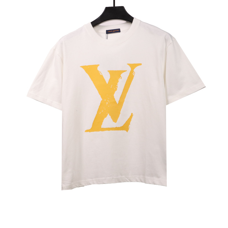 Louis Vuitton Yellow big logo T-Shirts 2