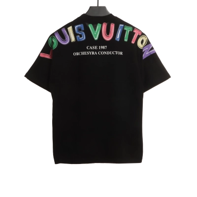 Louis Vuitton back colorful letter logo print T-Shirts 1 02