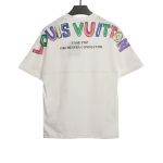  Louis Vuitton back colorful letter logo print T-Shirts 2