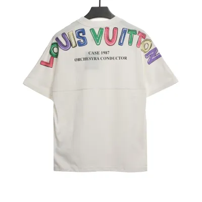 Louis Vuitton back colorful letter logo print T-Shirts 2 02