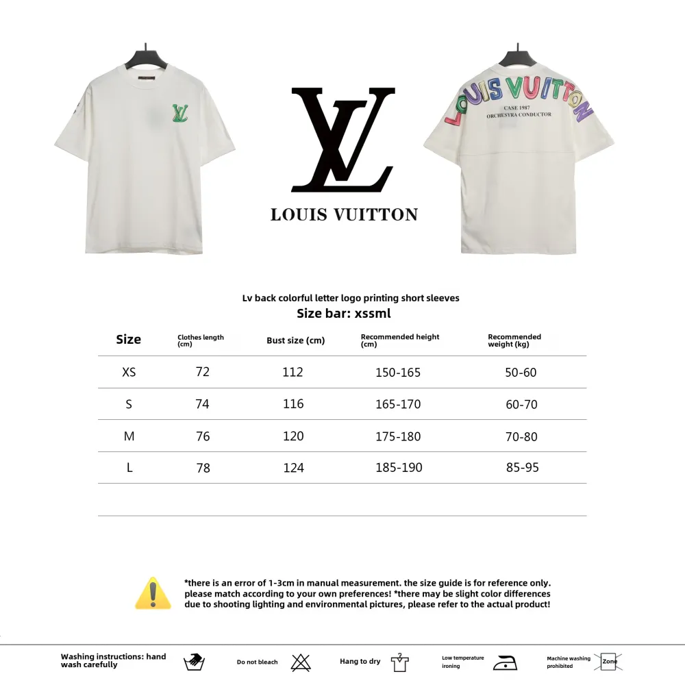  Louis Vuitton back colorful letter logo print T-Shirts 2