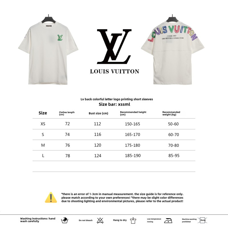 Louis Vuitton back colorful letter logo print T-Shirts 2