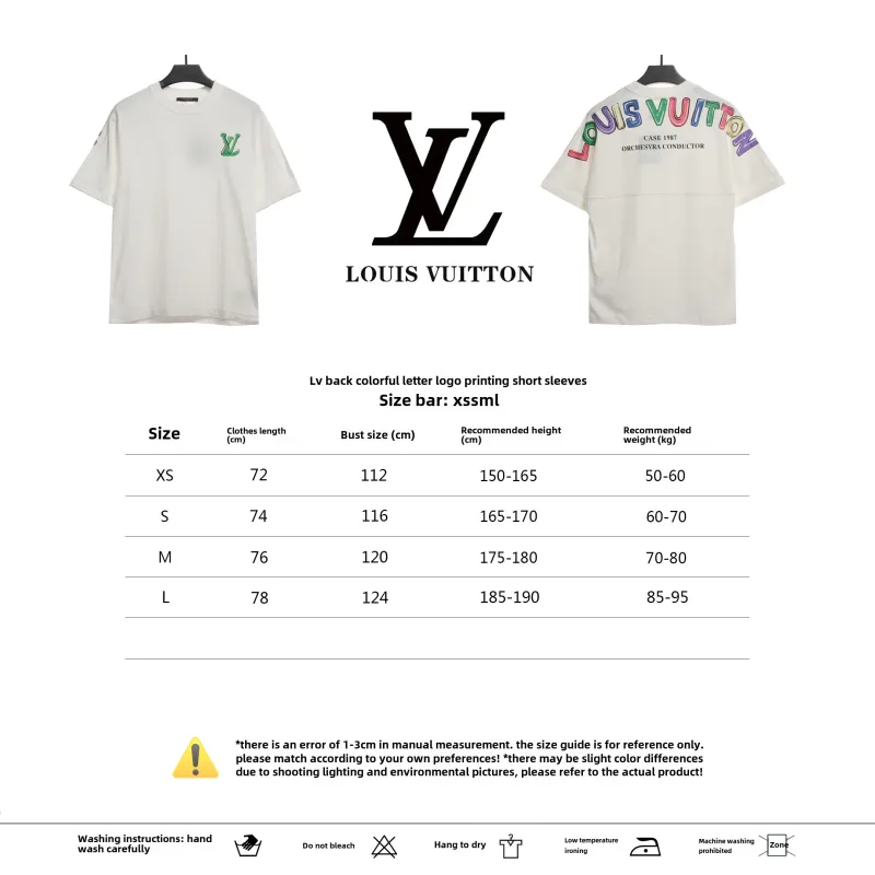  Louis Vuitton back colorful letter logo print T-Shirts 2