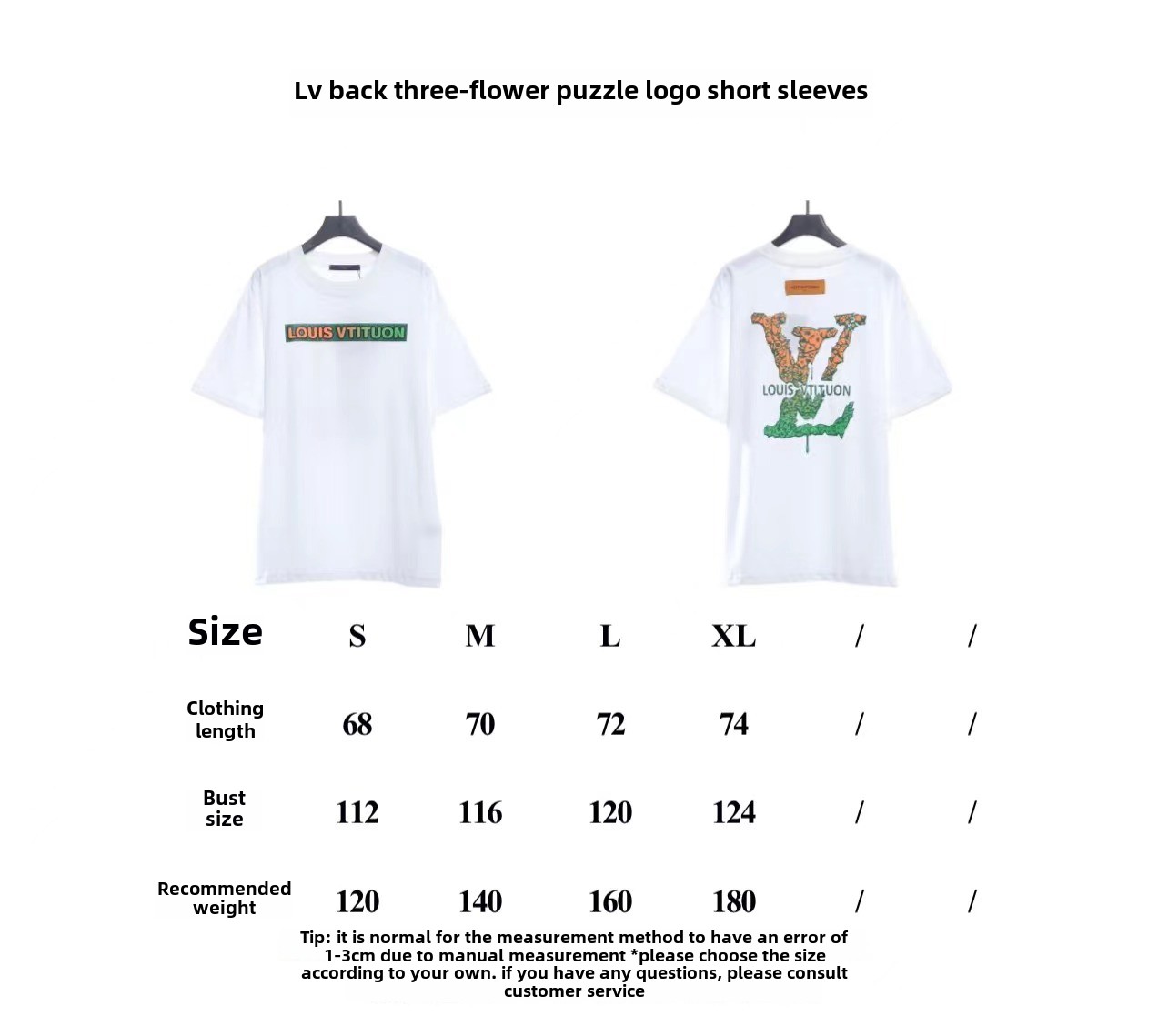 Louis Vuitton Back three flower puzzle LOGO T-Shirts 1