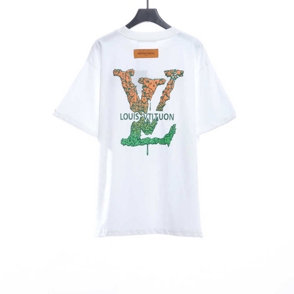  Louis Vuitton Back three flower puzzle LOGO T-Shirts 1