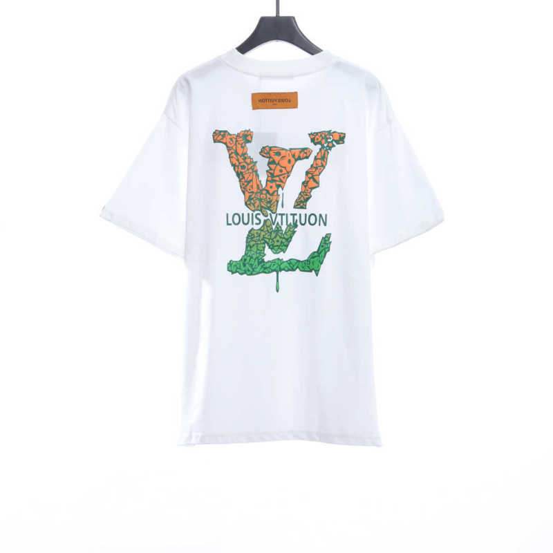  Louis Vuitton Back three flower puzzle LOGO T-Shirts 1