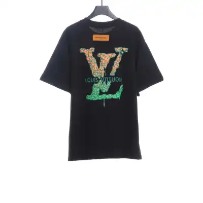 Louis Vuitton Back three flower puzzle LOGO T-Shirts 2 02