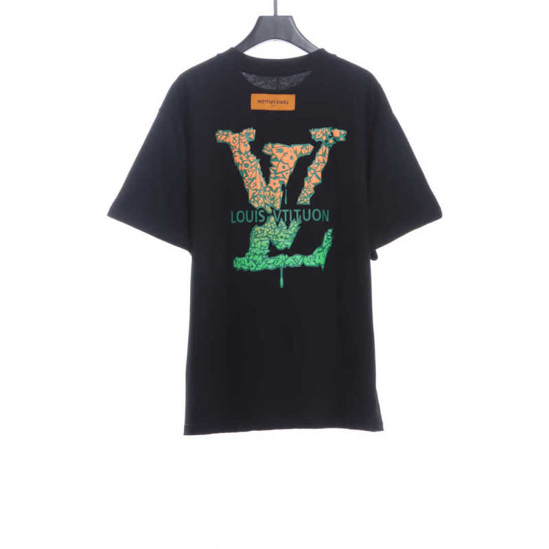  Louis Vuitton Back three flower puzzle LOGO T-Shirts 2