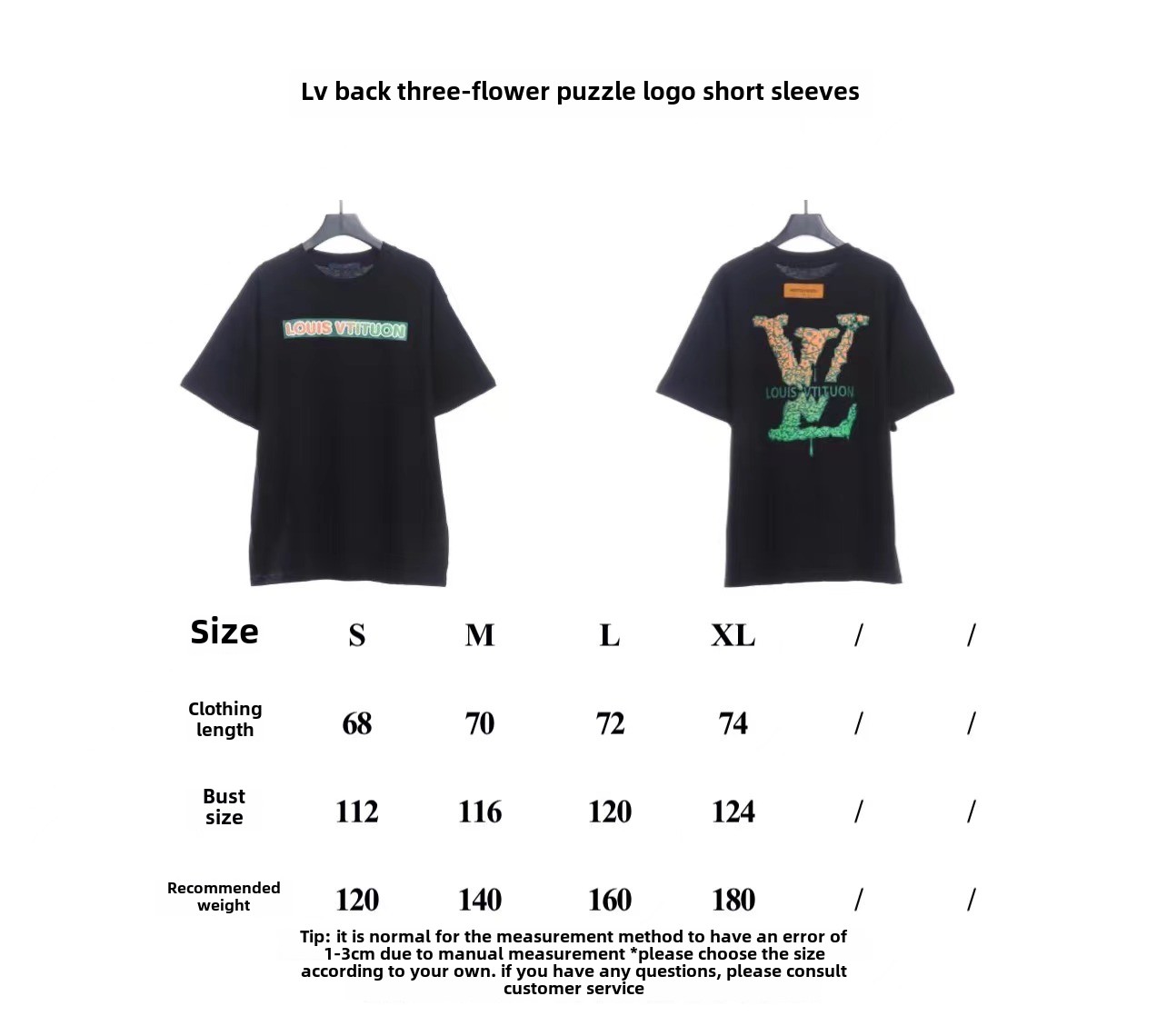 Louis Vuitton Back three flower puzzle LOGO T-Shirts 2