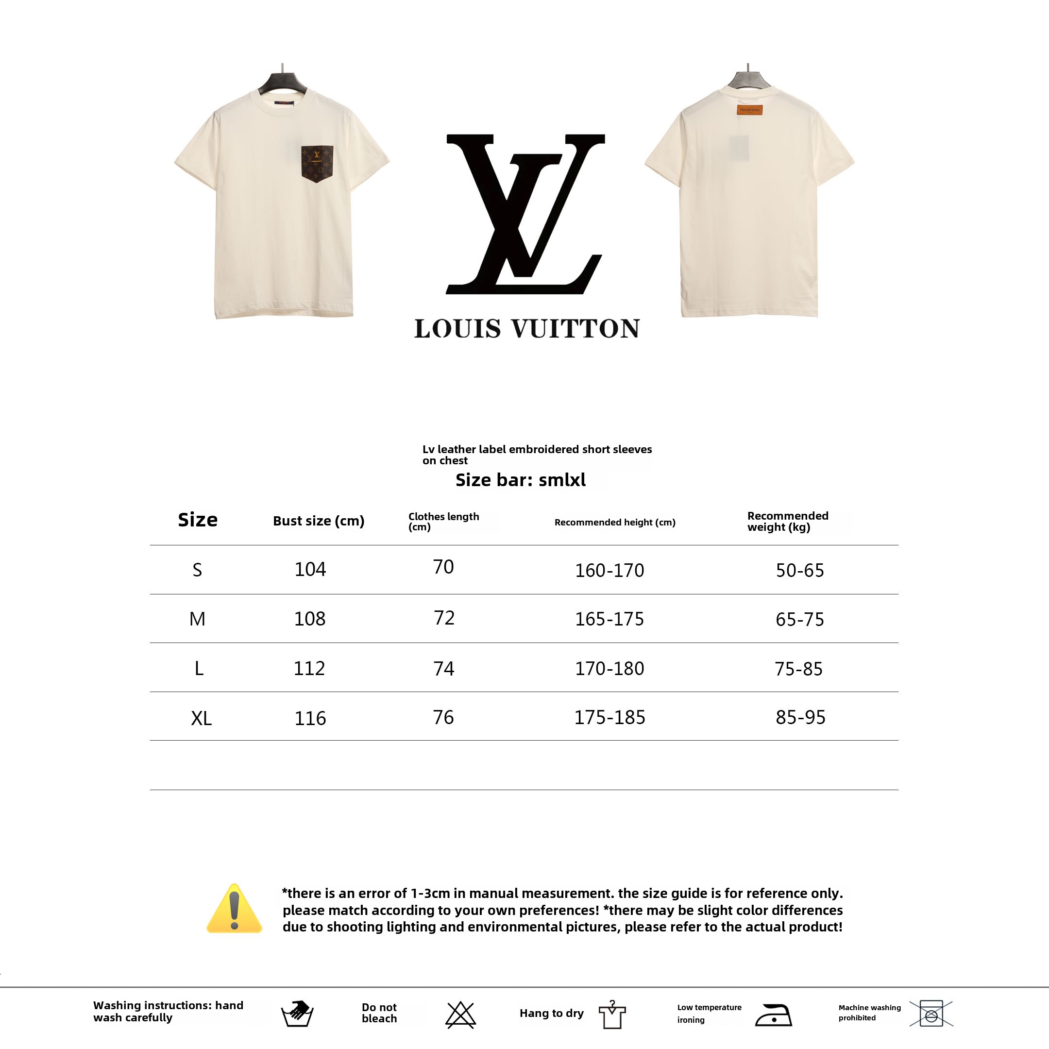 Louis Vuitton chest leather label embroidered T-Shirts 1