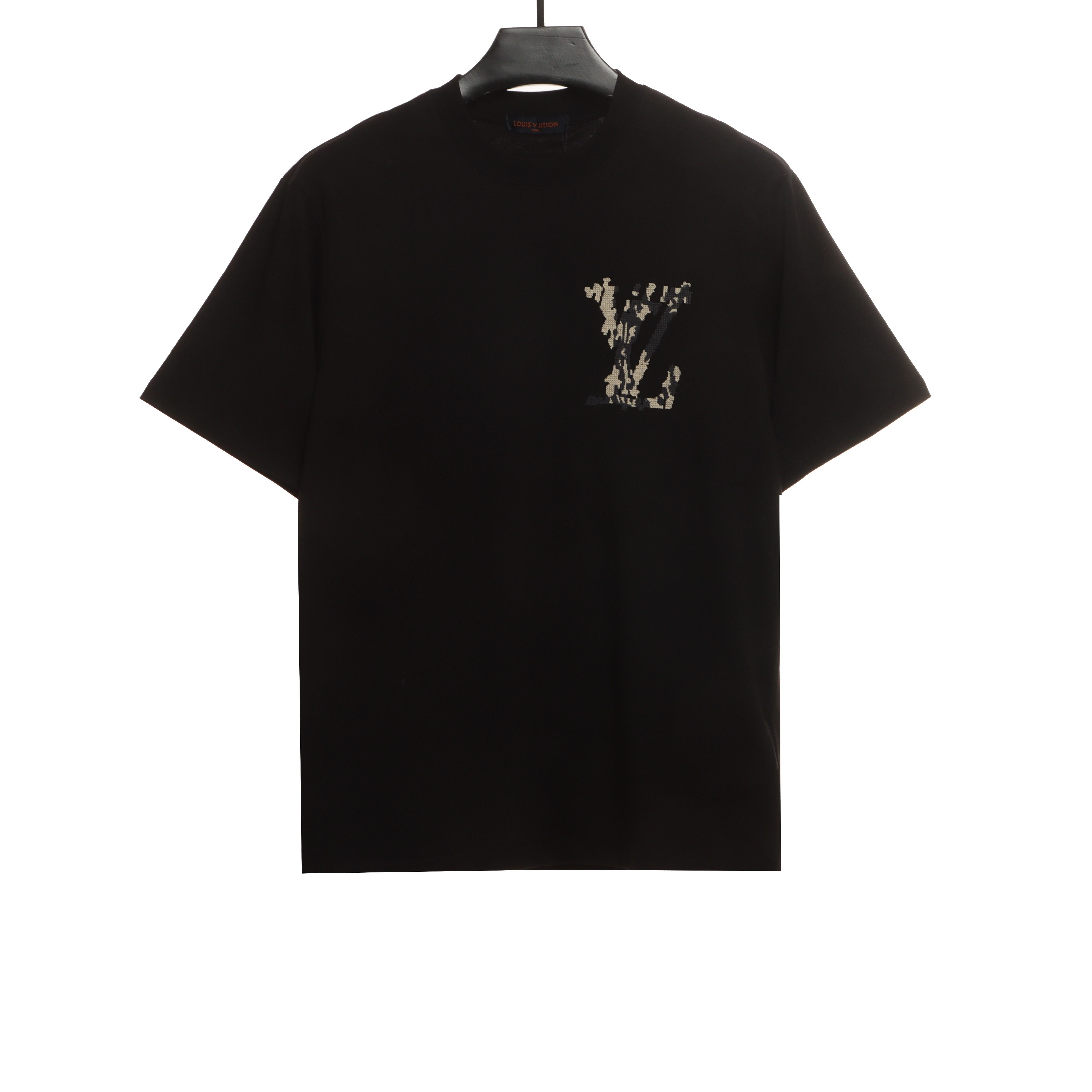 Louis Vuitton cross stitch flower letter T-Shirts black