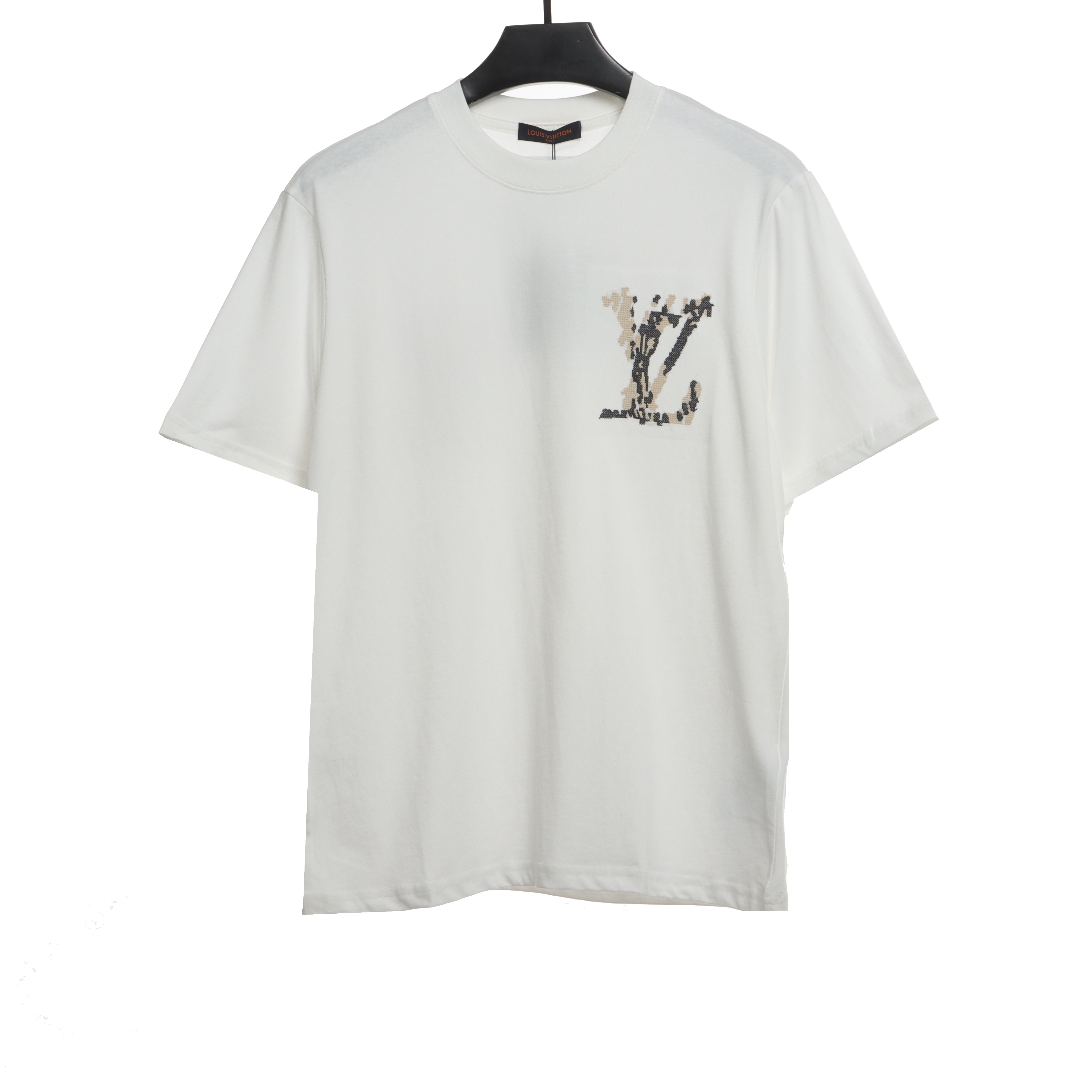Louis Vuitton cross stitch flower letter T-Shirts white