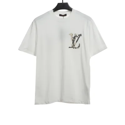 Louis Vuitton cross stitch flower letter T-Shirts white 01