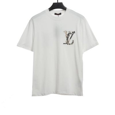 Louis Vuitton cross stitch flower letter T-Shirts white 01