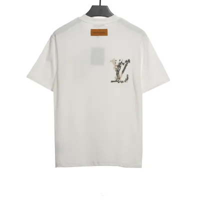 Louis Vuitton cross stitch flower letter T-Shirts white 02