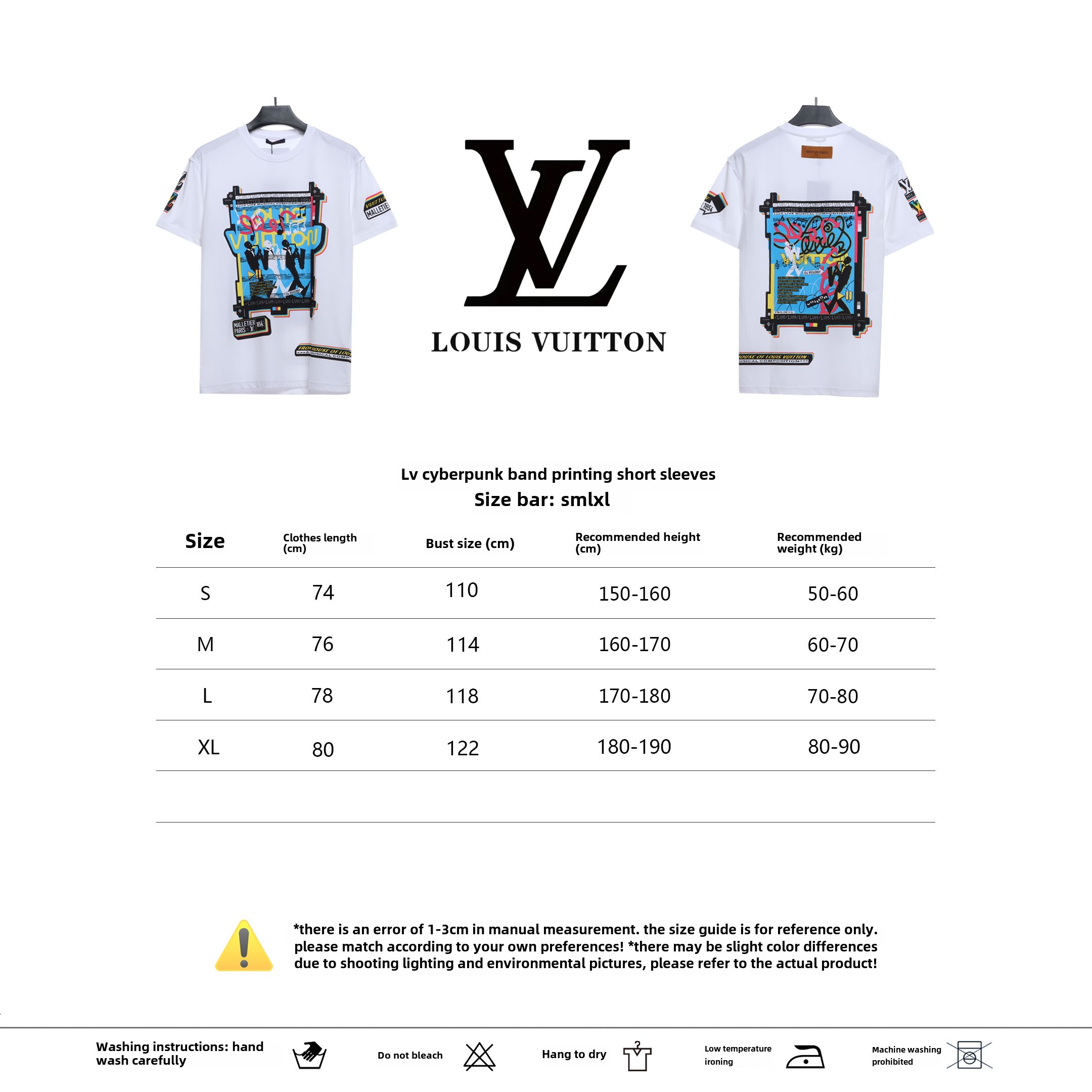 Louis Vuitton cyberpunk band printed music T-Shirts