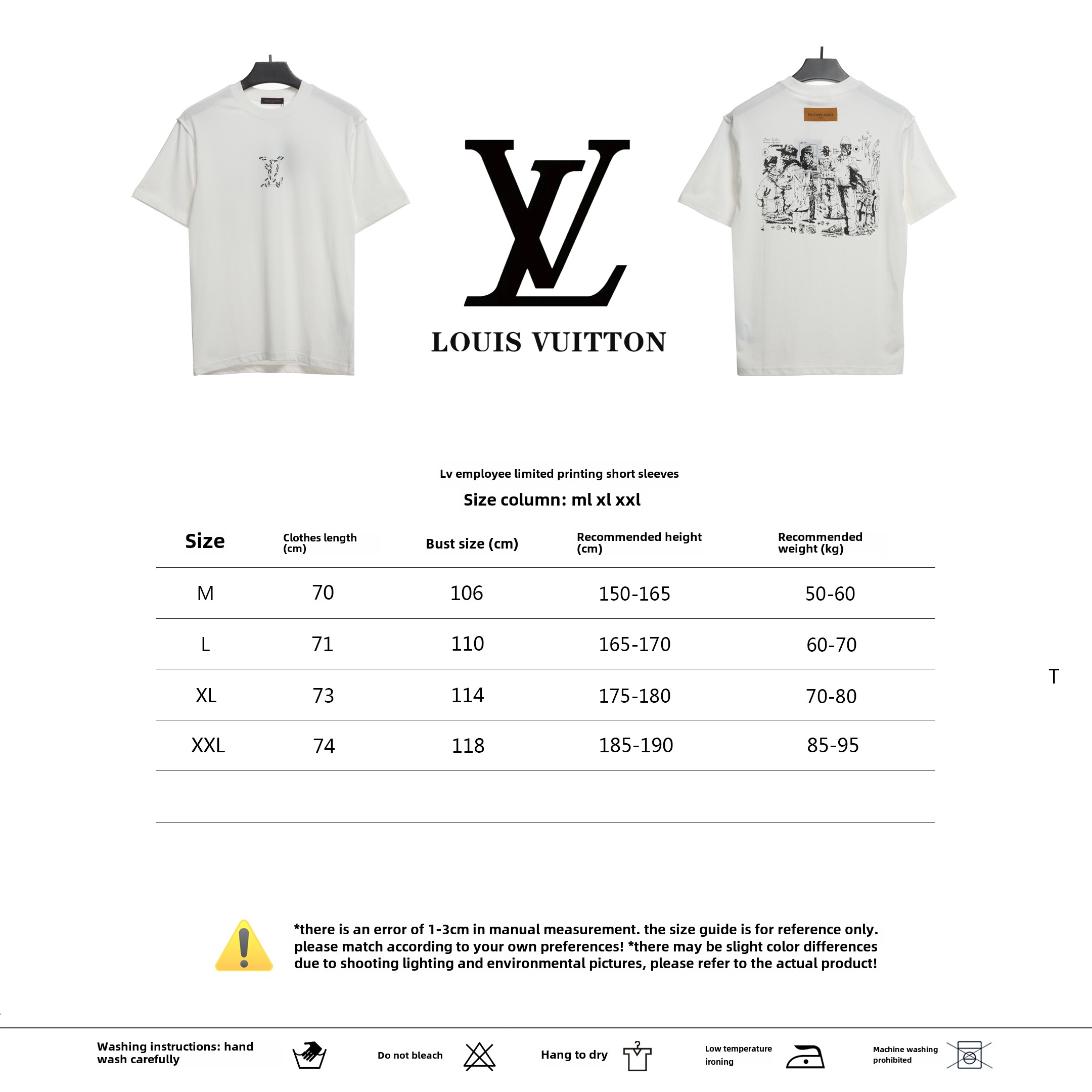  Louis Vuitton employee limited print T-Shirts
