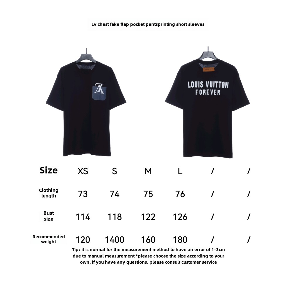 Louis Vuitton Fake chest pocket print T-Shirts 1