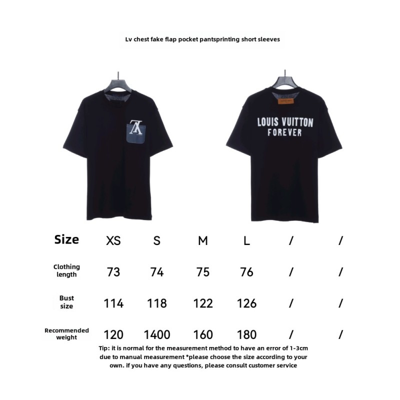 Louis Vuitton Fake chest pocket print T-Shirts 1