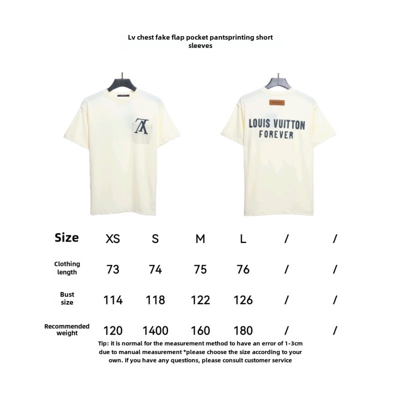 Louis Vuitton Fake chest pocket print T-Shirts 2