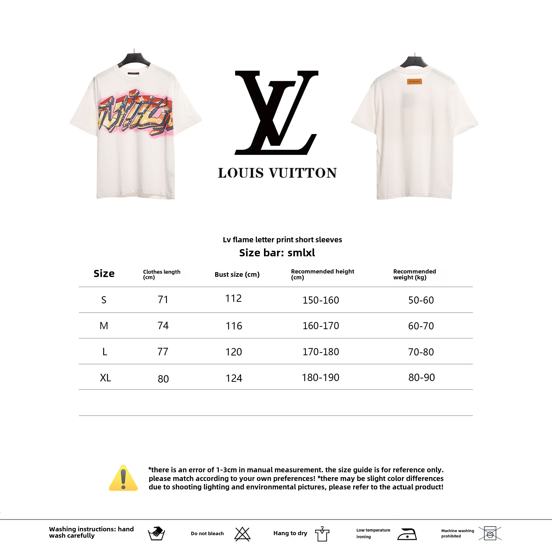 Louis Vuitton flame letter print T-Shirts