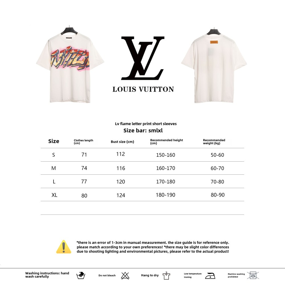  Louis Vuitton flame letter print T-Shirts